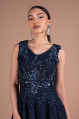 Blue Sleeveless Shimmer GownDSC05769