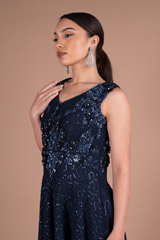 Blue Sleeveless Shimmer GownDSC05770