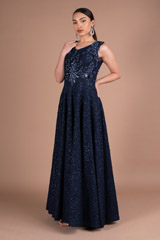 Blue Sleeveless Shimmer GownDSC05771