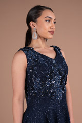 Blue Sleeveless Shimmer GownDSC05775