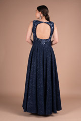 Blue Sleeveless Shimmer GownDSC05778