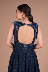 Blue Sleeveless Shimmer GownDSC05779