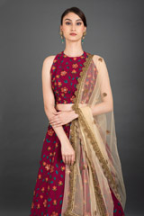 Burgundy Pink Thread Lehenga_DSC3161-Edit