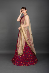 Burgundy Pink Thread Lehenga_DSC3163-Edit