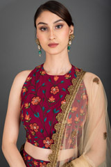 Burgundy Pink Thread Lehenga_DSC3169-Edit