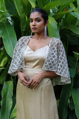 Champagne Slit Dress with CapeIMG_0355