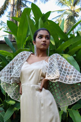 Champagne Slit Dress with CapeIMG_0367