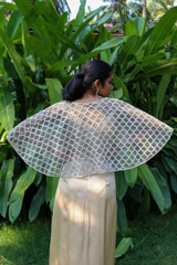 Champagne Slit Dress with CapeIMG_0373