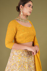 Yellow Jaal LehengaDSC05195