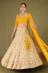 Yellow Jaal LehengaDSC05197