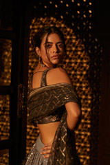 Grey Chanderi Booti Lehenga3