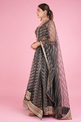 Grey Chanderi Booti LehengaDSC05766