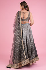 Grey Chanderi Booti LehengaDSC05772