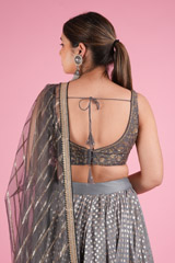 Grey Chanderi Booti LehengaDSC05773