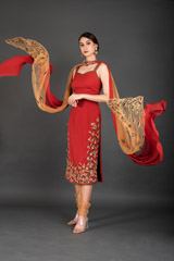 Rust Leaf Embellished Kurta Set_DSC3054-Edit