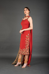 Rust Leaf Embellished Kurta Set_DSC3060-Edit