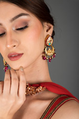 Rust Leaf Embellished Kurta Set_DSC3065-Edit