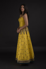 Yellow Embroidered Gown_SUB8210