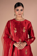 Maroon Zardozi Kurta LehengaDSC05326