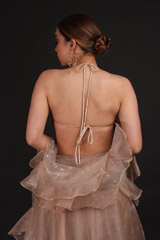 Bronze Organza Ruffled LehengaIMG_0876