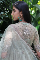 Mint Green Peplum Top With Lehenga  Set10
