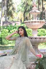 Mint Green Peplum Top With Lehenga  Set11