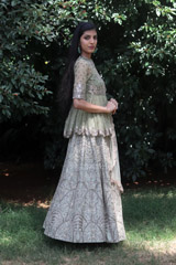 Mint Green Peplum Top With Lehenga  Set5