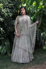 Mint Green Peplum Top With Lehenga  Set7