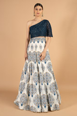 Printed Blue Top Bottom SetDSC04958