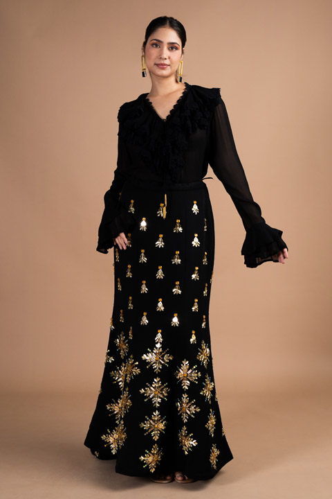 Black Neoprene Mermaid Skirt