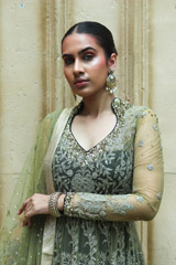 Green Net Anarkali SuitIMG_9201
