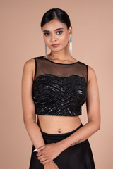 Black Skirt With Embroidered BlouseDSC05729