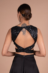 Black Skirt With Embroidered BlouseDSC05737