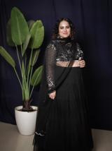 Black Tiered Lehenga Set1