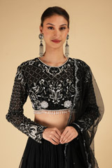 Black Tiered Lehenga SetDSC07198