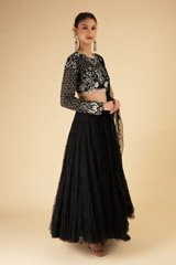 Black Tiered Lehenga SetDSC07202