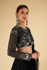 Black Tiered Lehenga SetDSC07203