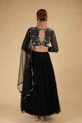 Black Tiered Lehenga SetDSC07207