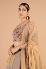 Peach Layered LehengaDSC03999