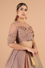 Peach Layered LehengaDSC04001