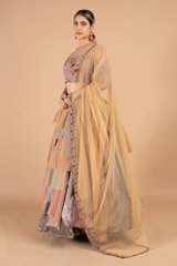 Peach Layered LehengaDSC04005