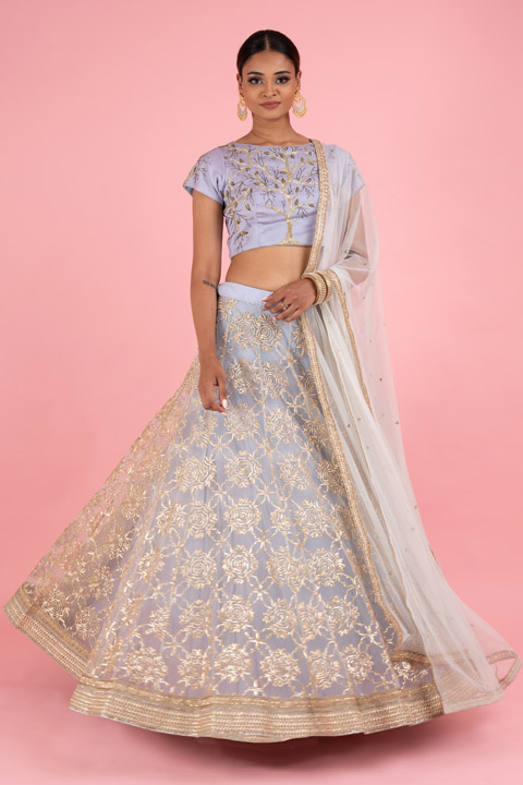 Gota Embriodered Lehenga With Dupatta