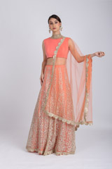 Peach Embroidered LehengaIMG_6262