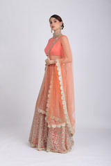 Peach Embroidered LehengaIMG_6269
