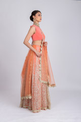 Peach Embroidered LehengaIMG_6278