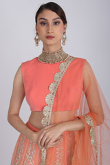 Peach Embroidered LehengaIMG_6286