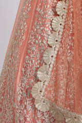 Peach Embroidered LehengaIMG_6291