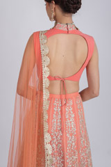 Peach Embroidered LehengaIMG_6297
