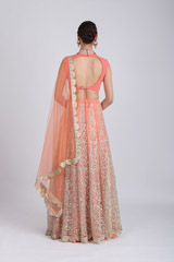 Peach Embroidered LehengaIMG_6301