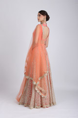 Peach Embroidered LehengaIMG_6306
